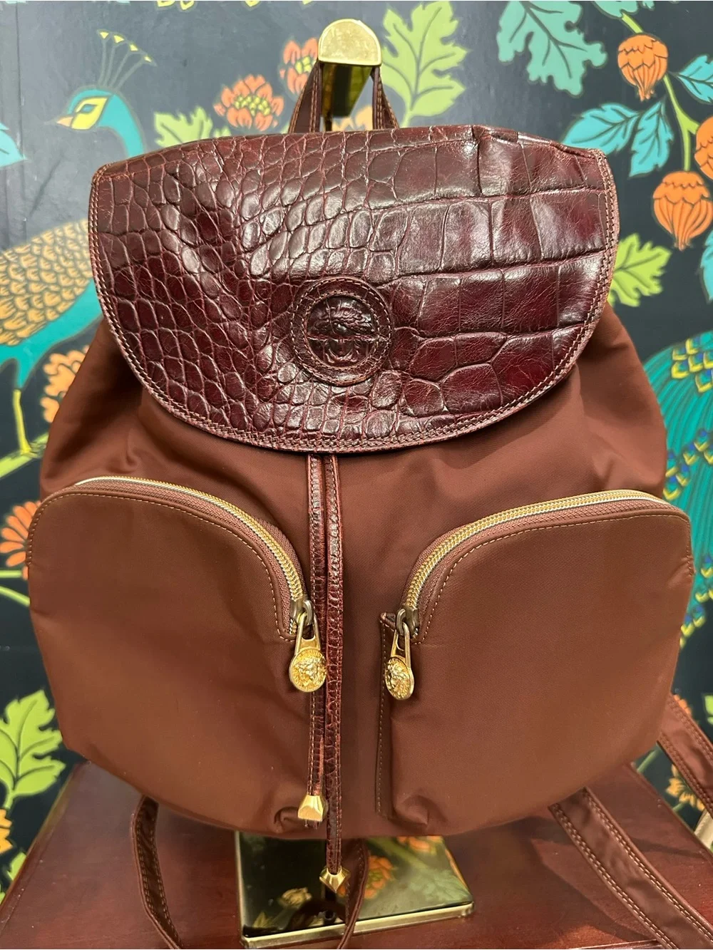 Vintage Gianni Versace Medusa Nylon Backpack